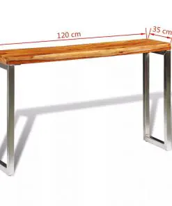vidaXL Solid Sheesham Wood Console Table with Steel Leg