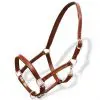 vidaXL Real Leather Headcollar Stable Halter Adjustable Brown Full vidaXL Real Leather Headcollar Stable Halter Adjustable Brown Full