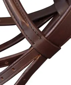 vidaXL Leather Flash Bridle with Reins and Bit Brown Pony