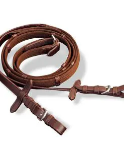 vidaXL Leather Flash Bridle with Reins and Bit Brown Pony