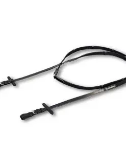 vidaXL Leather Flash Bridle with Reins and Bit Black Cob