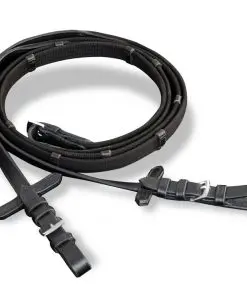 vidaXL Leather Flash Bridle with Reins and Bit Black Cob