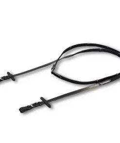 vidaXL Leather Flash Bridle with Reins and Bit Black Full