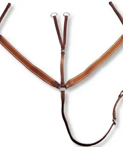 vidaXL Leather Elastic Breastplate Martingale Adjustable Brown Full