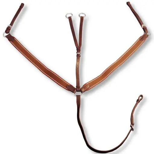 vidaXL Leather Elastic Breastplate Martingale Adjustable Brown Full