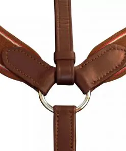 vidaXL Leather Elastic Breastplate Martingale Adjustable Brown Full