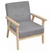 vidaXL Armchair Light Grey Fabric