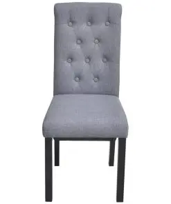 vidaXL Dining Chairs 2 pcs Light Grey Fabric