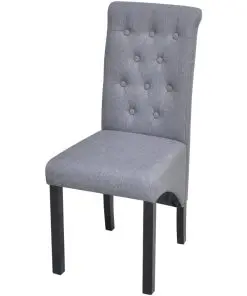 vidaXL Dining Chairs 2 pcs Light Grey Fabric