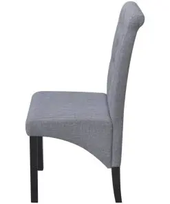 vidaXL Dining Chairs 2 pcs Light Grey Fabric