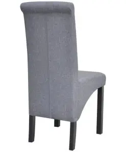 vidaXL Dining Chairs 2 pcs Light Grey Fabric