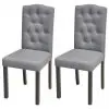 vidaXL Dining Chairs 2 pcs Light Grey Fabric vidaXL Dining Chairs 2 pcs Light Grey Fabric