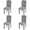 vidaXL Dining Chairs 4 pcs Light Grey Fabric