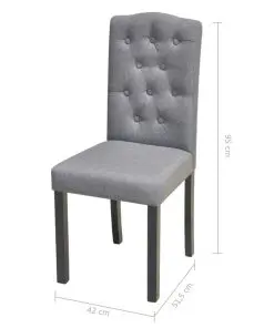 vidaXL Dining Chairs 4 pcs Light Grey Fabric
