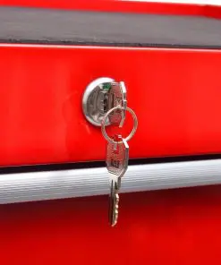 vidaXL Workshop Tool Trolley 5 Drawers Red