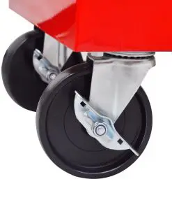 vidaXL Workshop Tool Trolley 5 Drawers Red