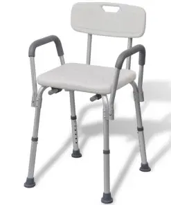 vidaXL Shower Chair Aluminium White