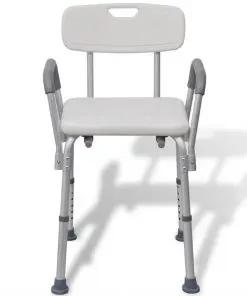 vidaXL Shower Chair Aluminium White