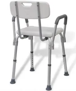 vidaXL Shower Chair Aluminium White