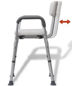 vidaXL Shower Chair Aluminium White