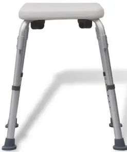vidaXL Shower Chair Aluminium White