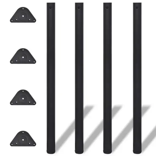 vidaXL Adjustable Table Legs 4 pcs Black 1100 mm
