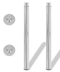 vidaXL Telescopic Table Legs 2 pcs Chrome 710 mm-1100 mm