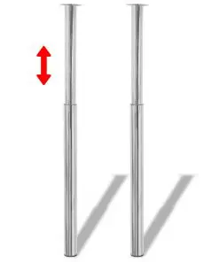 vidaXL Telescopic Table Legs 2 pcs Chrome 710 mm-1100 mm