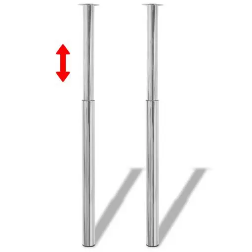 vidaXL Telescopic Table Legs 2 pcs Chrome 710 mm-1100 mm