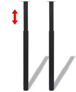 vidaXL Telescopic Table Legs 2 pcs Black 710 mm-1100 mm