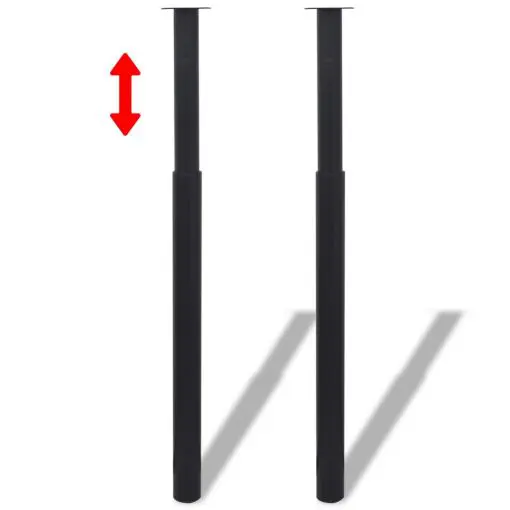vidaXL Telescopic Table Legs 2 pcs Black 710 mm-1100 mm