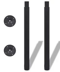 vidaXL Telescopic Table Legs 2 pcs Black 710 mm-1100 mm