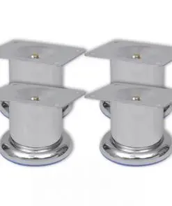 vidaXL Round Sofa Legs 4 pcs Chrome 60 mm