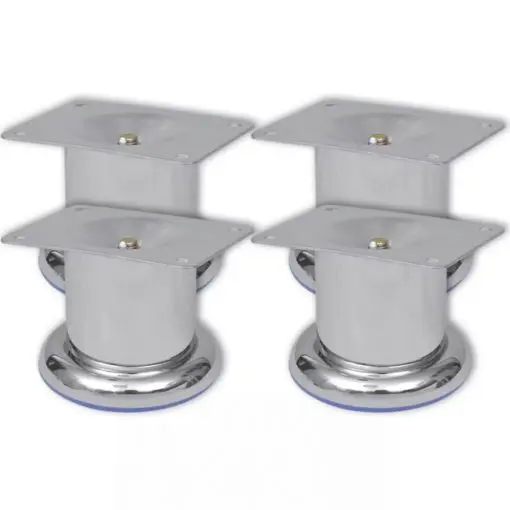 vidaXL Round Sofa Legs 4 pcs Chrome 60 mm