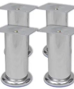 vidaXL Round Sofa Legs 4 pcs Chrome 120 mm