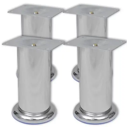 vidaXL Round Sofa Legs 4 pcs Chrome 120 mm