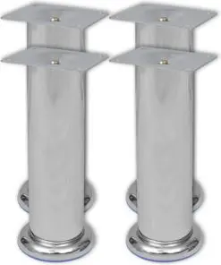vidaXL Round Sofa Legs 4 pcs Chrome 180 mm