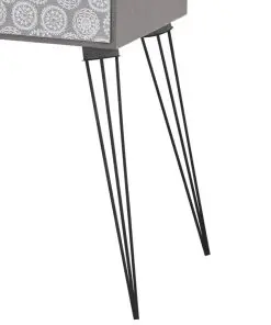 vidaXL Nightstand with 1 Drawer Rectangular Grey