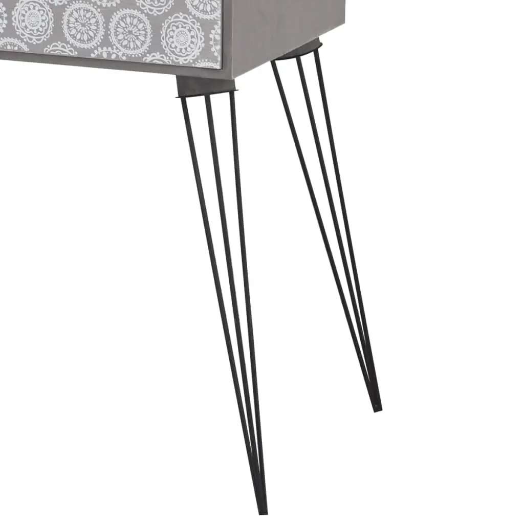 vidaXL Nightstand with 1 Drawer Rectangular Grey