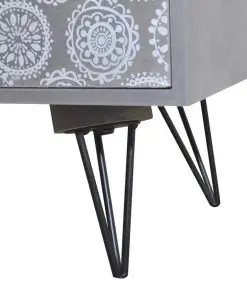 vidaXL Nightstand with 3 Drawers Grey