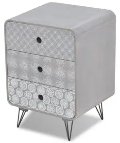 vidaXL Side Cabinet with 3 Drawers Grey