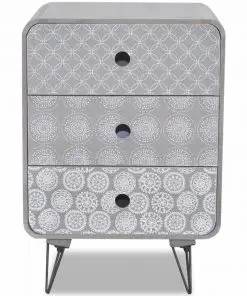 vidaXL Side Cabinet with 3 Drawers Grey