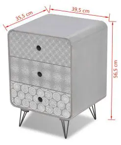 vidaXL Side Cabinet with 3 Drawers Grey