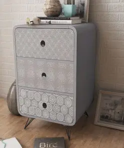 vidaXL Side Cabinet with 3 Drawers Grey