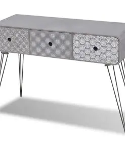 vidaXL Console Table with 3 Drawers Grey