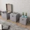 vidaXL Storage Box Concrete 3 pcs Square Grey MDF