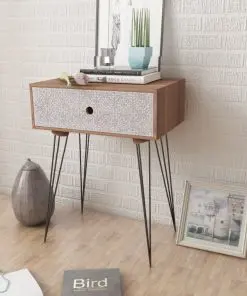 vidaXL Nightstand with 1 Drawer Rectangular Brown