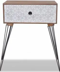 vidaXL Nightstand with 1 Drawer Rectangular Brown