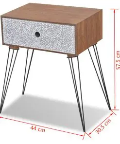 vidaXL Nightstand with 1 Drawer Rectangular Brown