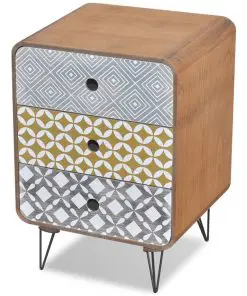 vidaXL Side Cabinet with 3 Drawers Brown